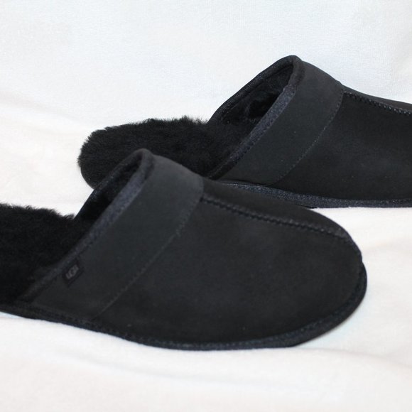 NEW‎ UGG MEN\'S SUEDE LEISURE SCUFF SLIP ON SLIPPERS BLACK main image 7